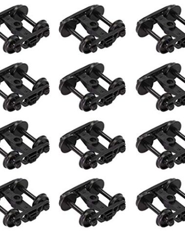 Evemodel 12pcs Model Train Bogie with Plastic Wheels 1:87 HO Scale 33" Model Railway Accessories (Style A)