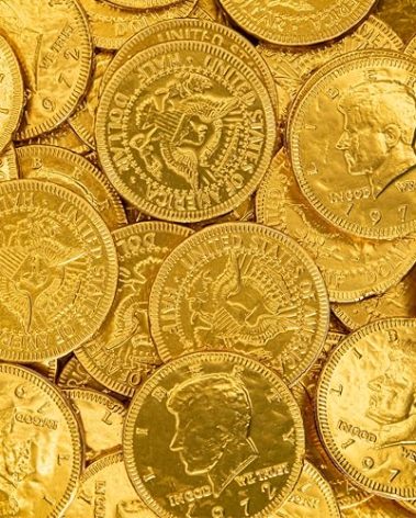 Chocolate Coins | 1.5-Pound Bag | Bulk Chocolate Gold Coins for Holiday Gifts | Individually Wrapped Gold Candy for Gifting, Party Favors & Goodie Bags
