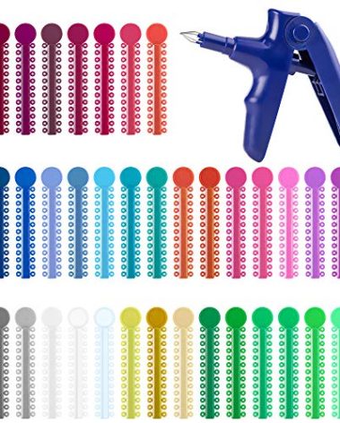 Dental Orthodontic Ligature Ties and Orthodontic Ligature Gun Tools Teeth Orthodontic Ligature Ring Rubber Bands Multi-Color(1040 Pcs/Bag)
