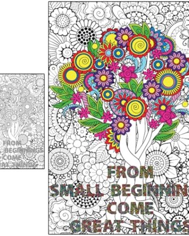 Huge Coloring Posters for Adults and Kids - Large Wall Coloring Poster for Adults at Work Office Motivational - Giant Tree of Life for Classroom - Extra Large Adult Poster to Color Big Jumbo Size