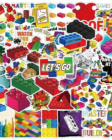 52Pcs Developmental Toys Stickers Pack, Education Cute Cartoon Vinyl Waterproof Sticker Decals for Water Bottle, Laptop, Phone, Scrapbooking, Journaling Gifts for Kids Teens Adults for Party Supply