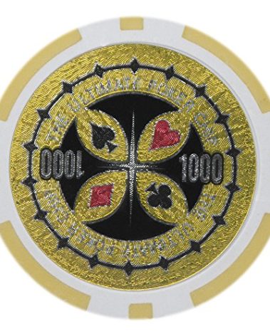 Brybelly Holo Inlay Poker Chips Heavyweight 14-gram Clay Composite - Pack of 50 ($1000 Yellow)