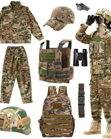 Klocerg Army costume boy soldier tactical gear role playing special forces costume military man (size130)