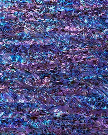 Abalone Shell Inlay Veneer for DIY or Professional Inlay Embellishments - Sustainable New Zealand Paua Royal Purple- With 3M Double Sided Tape Backing - 9.45"X2.75"