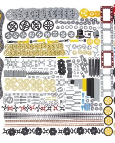 854pcs Technic Parts and Pieces Set: Gears, Axles, Pins, Connectors, Differential, Tracks, Shock Absorbers, etc. Compatible with Major Brands. Toy Building Block for MOC Technical Accessories kit.